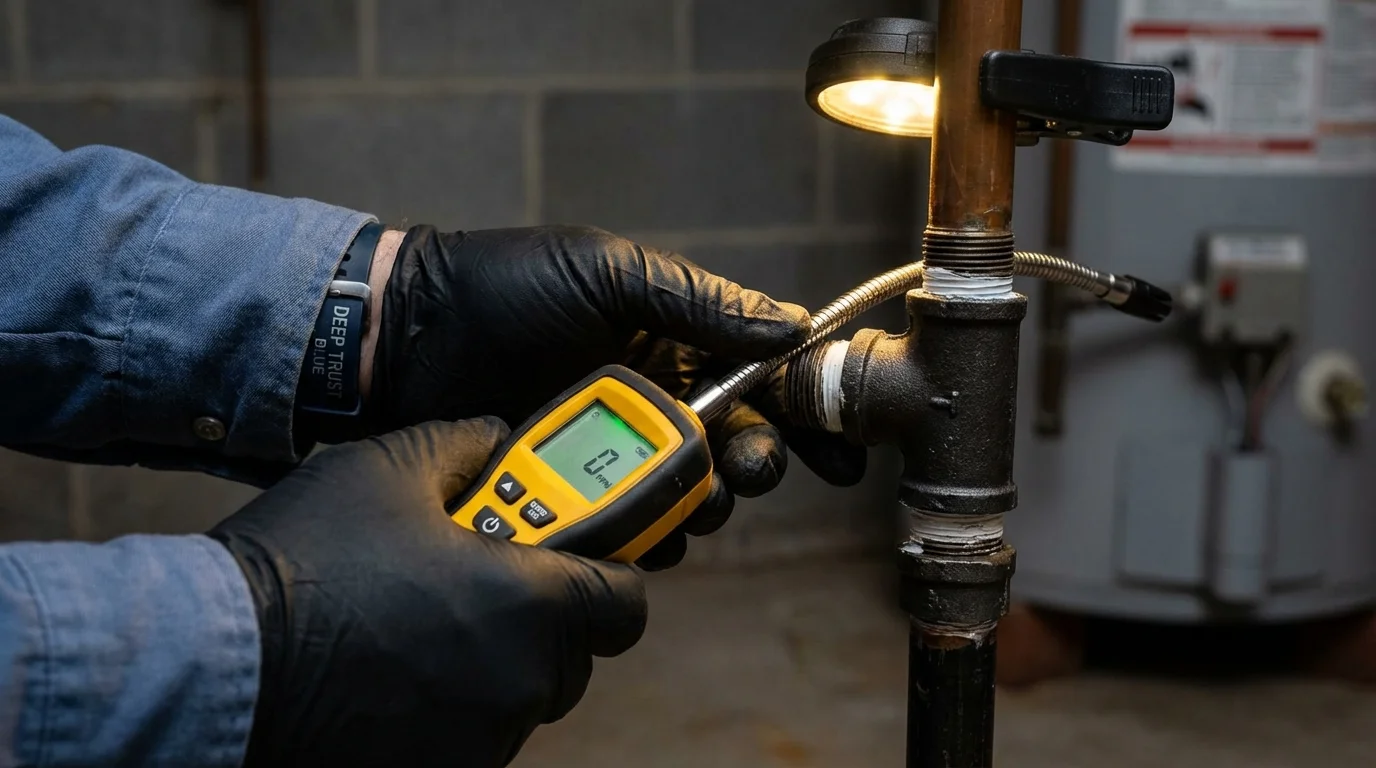 Gas leak detection with electronic sniffer by Johns Plumbing LLC in Monrovia
